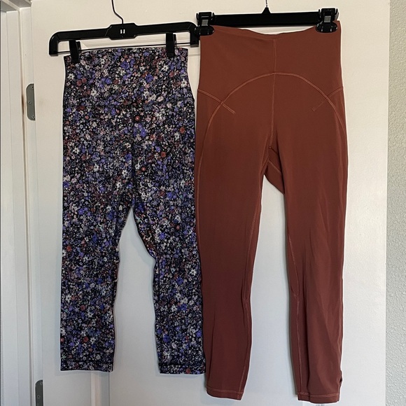 lululemon athletica Pants - 2 Lululemon Floral Print Leggings & Rust High-Rise Leggings BOTH SIZE 6